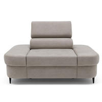 SESSEL PRIAM mit verstellbare Kopfstütze Velours Beige - Beige/Schwarz, Holz/Textil (145/97/105cm) - Muffo