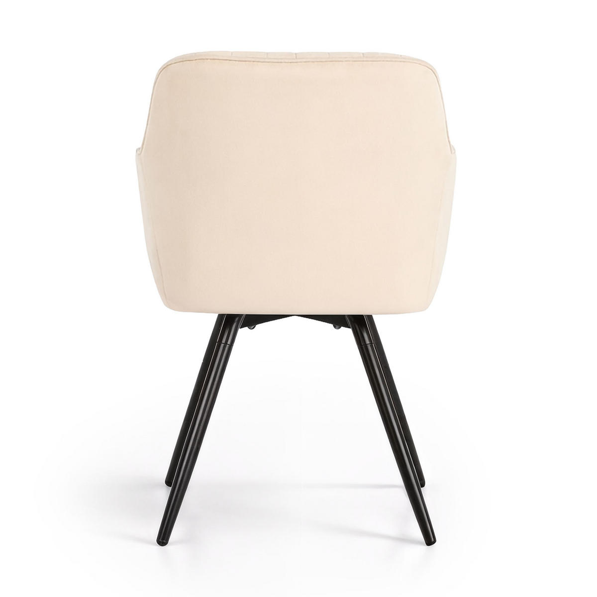 DREHSTUHL 4er-SET Beige, Schwarz 55/83/58 - Beige/Schwarz, Textil (55/83/58cm) - RAUMHIRSCH FURNITURE