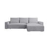 ECKSOFA Alice mit Bettkasten und Schlaffunktion, Cordstoff in L-Form - Grau, Textil (289/184cm)