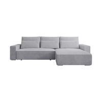 ECKSOFA Alice mit Bettkasten und Schlaffunktion, Cordstoff in L-Form - Grau, Textil (289/184cm)