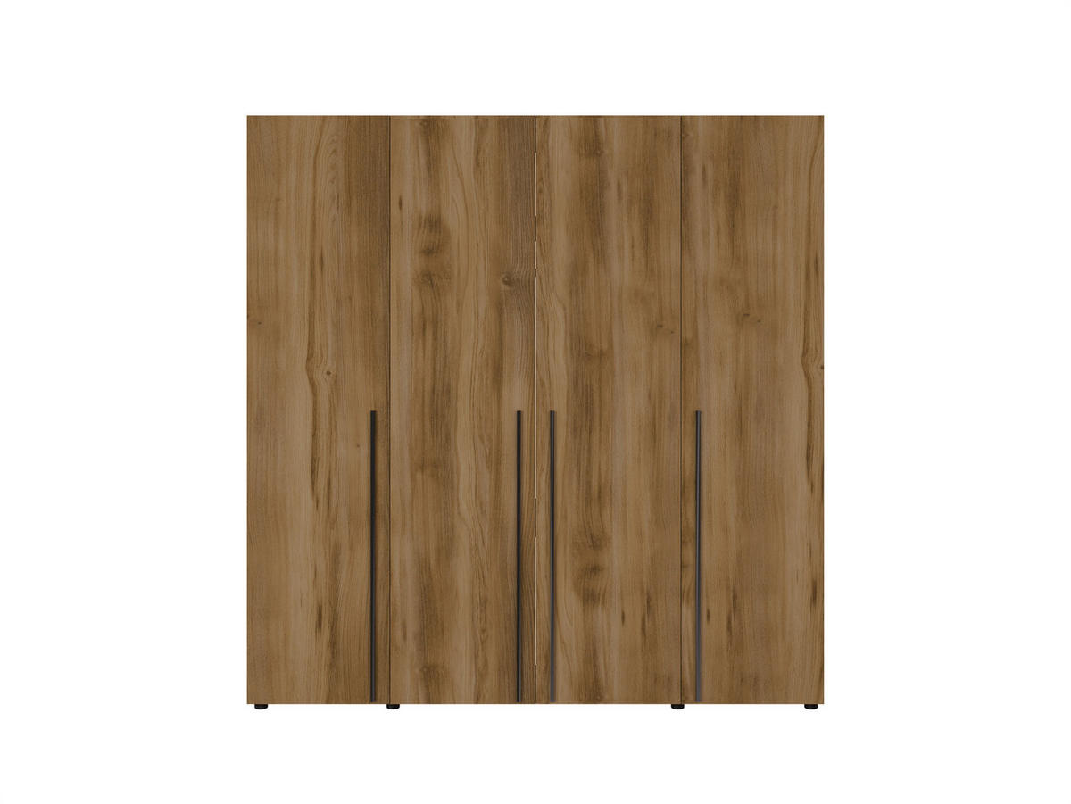 DREHTÜRENSCHRANK Arni Eiche Gold Barock - 11 Fächer - 200x206x60 cm - Eiche Artisan, Holzwerkstoff (200/206/60cm) - Ravio