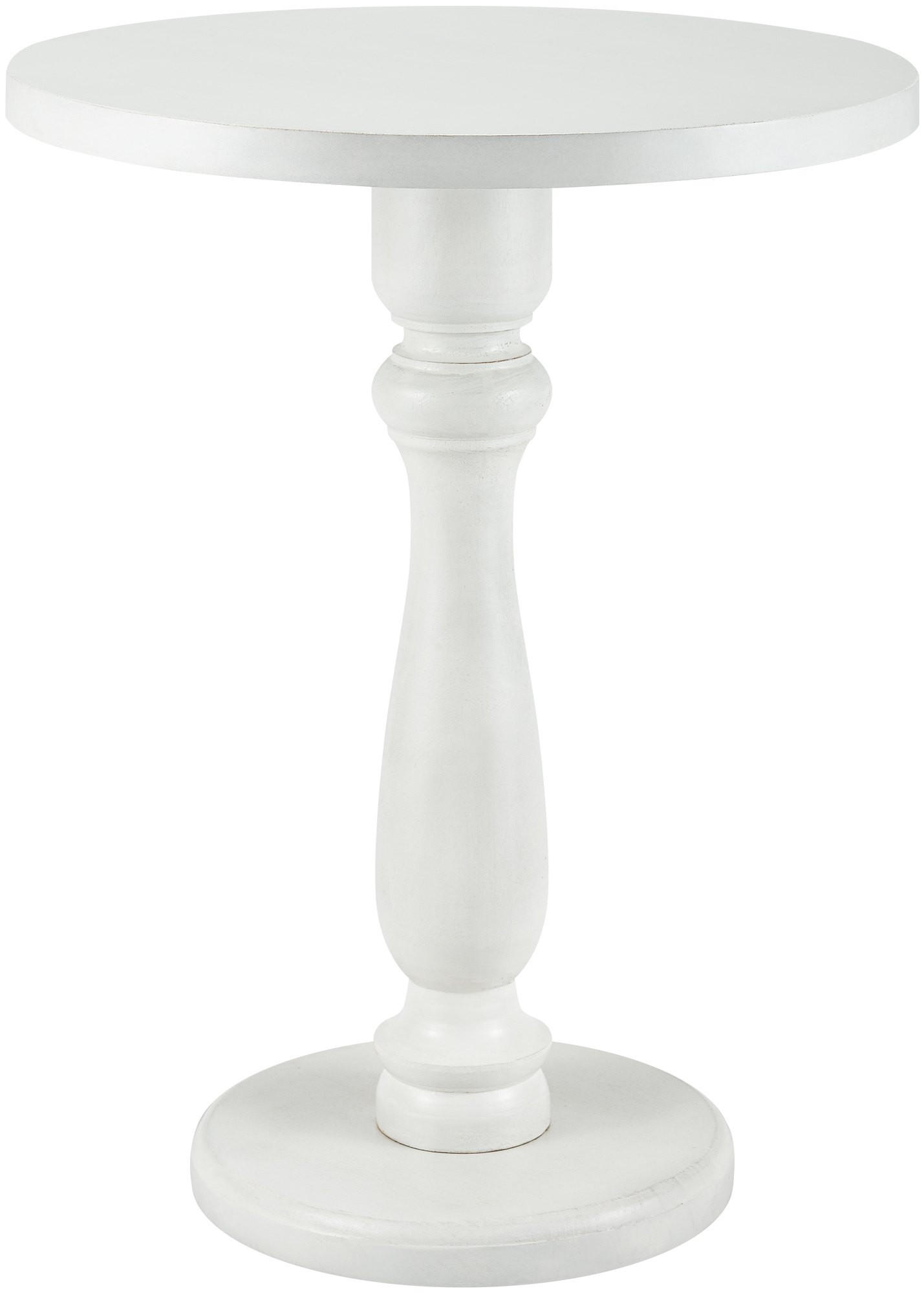 BEISTELLTISCH rund 50 cm Holz Antik Weiß - Weiß, Holz (50/50/60cm) - CLP