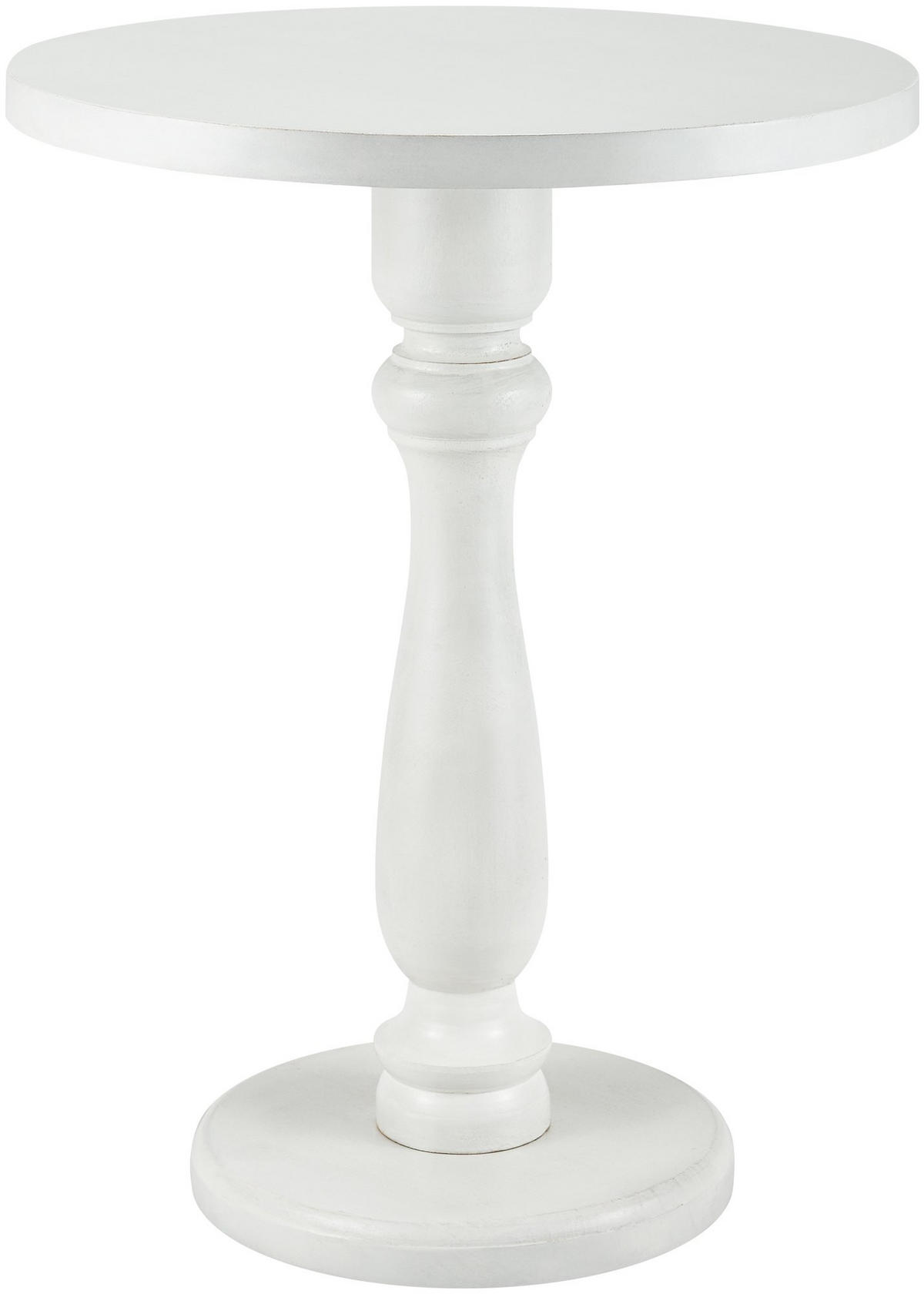 BEISTELLTISCH rund 50 cm Holz Antik Weiß - Weiß, Holz (50/50/60cm) - CLP
