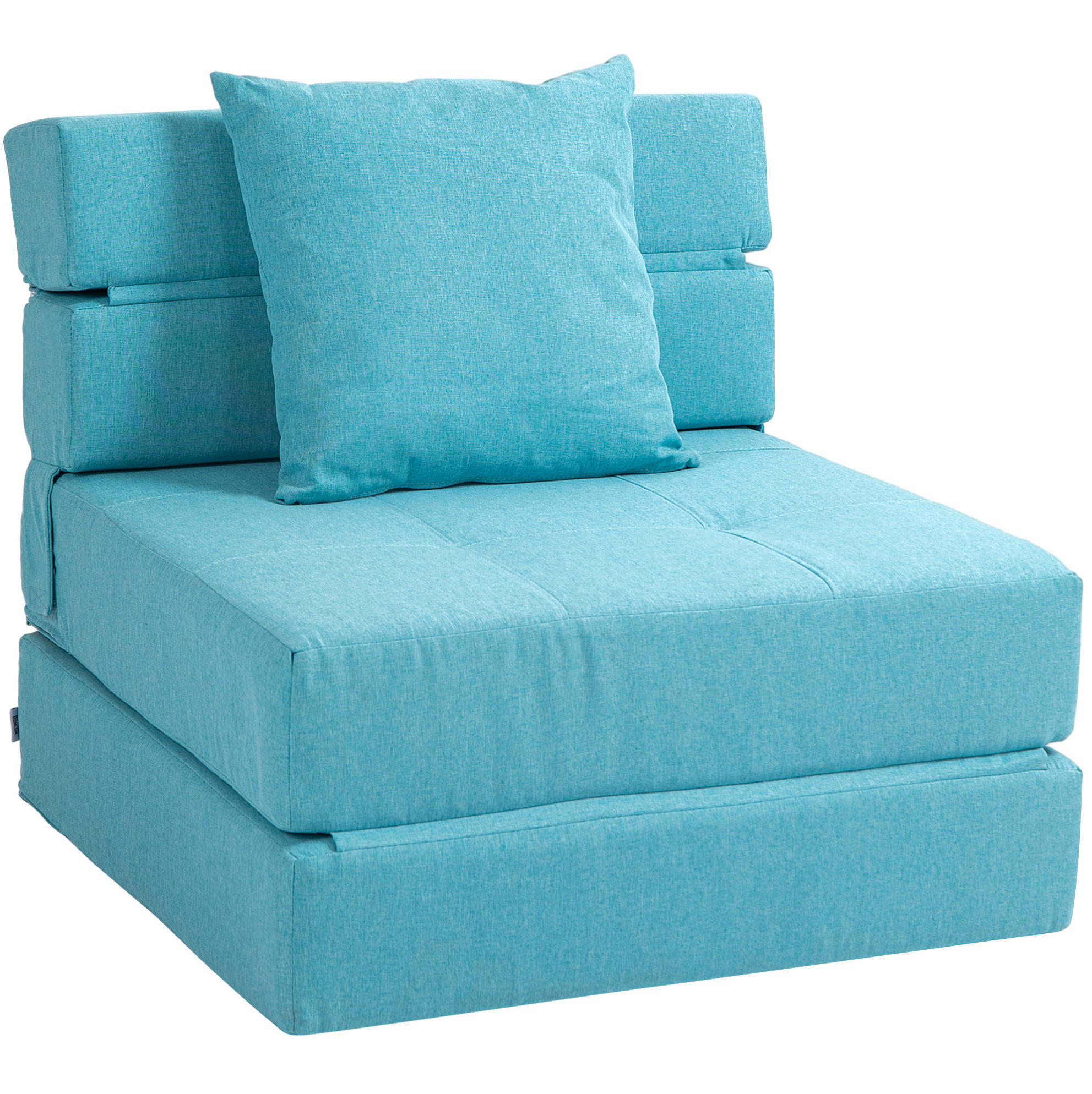 SCHLAFSESSEL 70/70/61 cm mit Liegefläche 70/174 cm – klappbar & platzsparend - Blau, Textil (70/61/70cm) - BEAOK