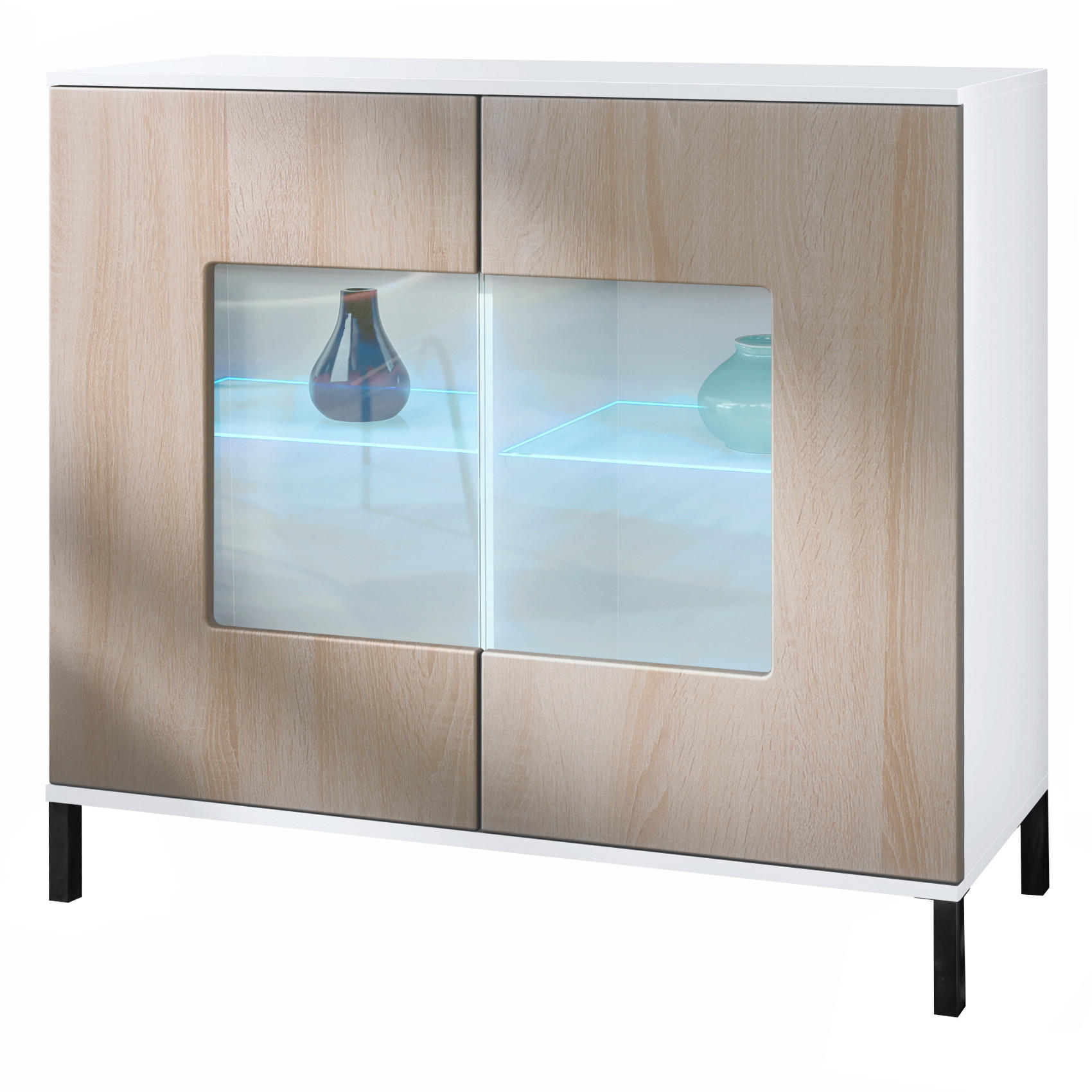 KOMMODE Grömitz Eiche sägerau - Eiche San Remo, Holzwerkstoff (92.5/83.5/35cm) - Vladon