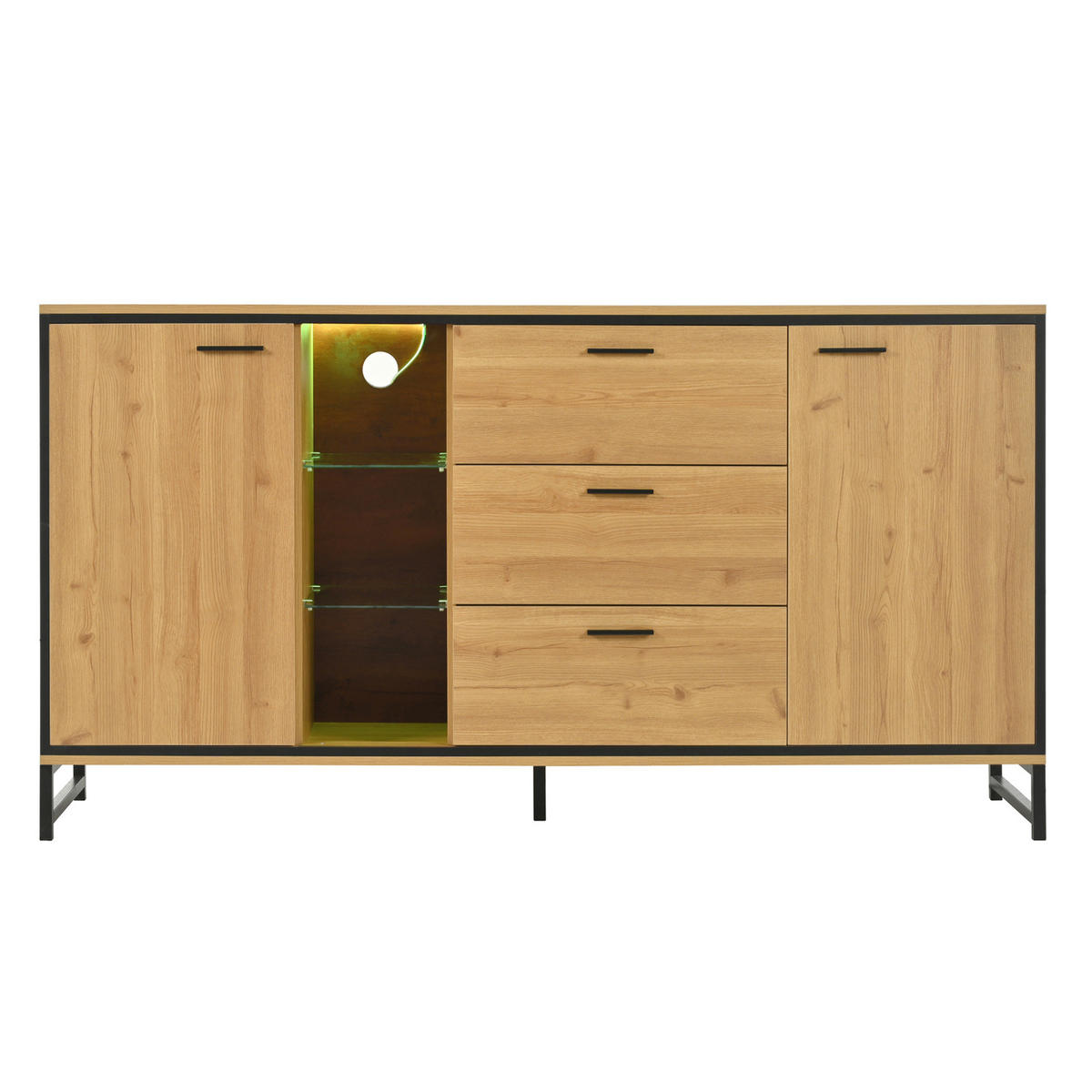 SIDEBOARD 160/40/85 cm Natur aus MDF und Spanplatte mit LED-Beleuchtung - Naturfarben, Holzwerkstoff (40/85/160cm) - OKMYHOME