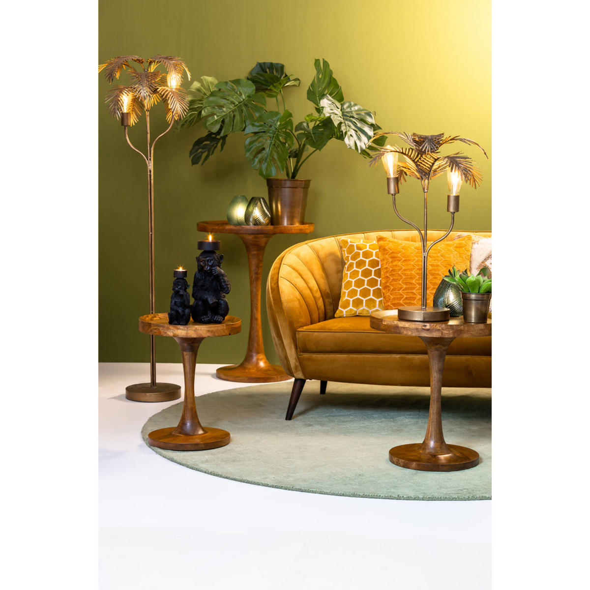BEISTELLTISCH JOEKON - Braun- Ø40x47cm - Braun, Holz (40/40/47cm) - Light & Living