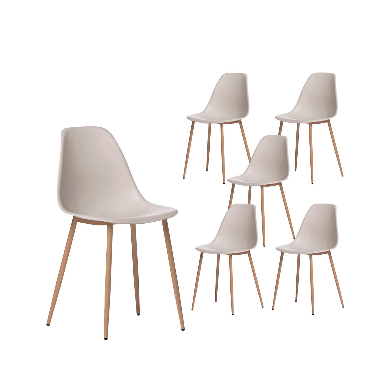 GARTENSTUHL Nina Beige 45 cm x 80 cm 6er-Set - Beige, Kunststoff (45/80/53cm) - Klast Home