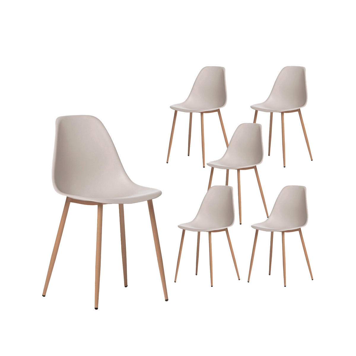 GARTENSTUHL Nina Beige 45 cm x 80 cm 6er-Set - Beige, Kunststoff (45/80/53cm) - Klast Home