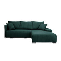 ECKSOFA TRAWANGA L mit Schlaffunktion, Grün - Grün, Textil (246/188cm) - Fedve