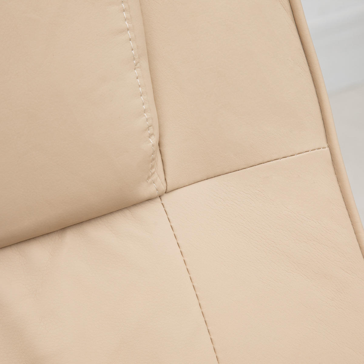 MASSAGESESSEL mit Hocker, Relaxsessel mit Liegefunktion, Massagefunktion, Creme - Creme/Schwarz, Leder/Kunststoff (84/95/77cm) - HOMCOM