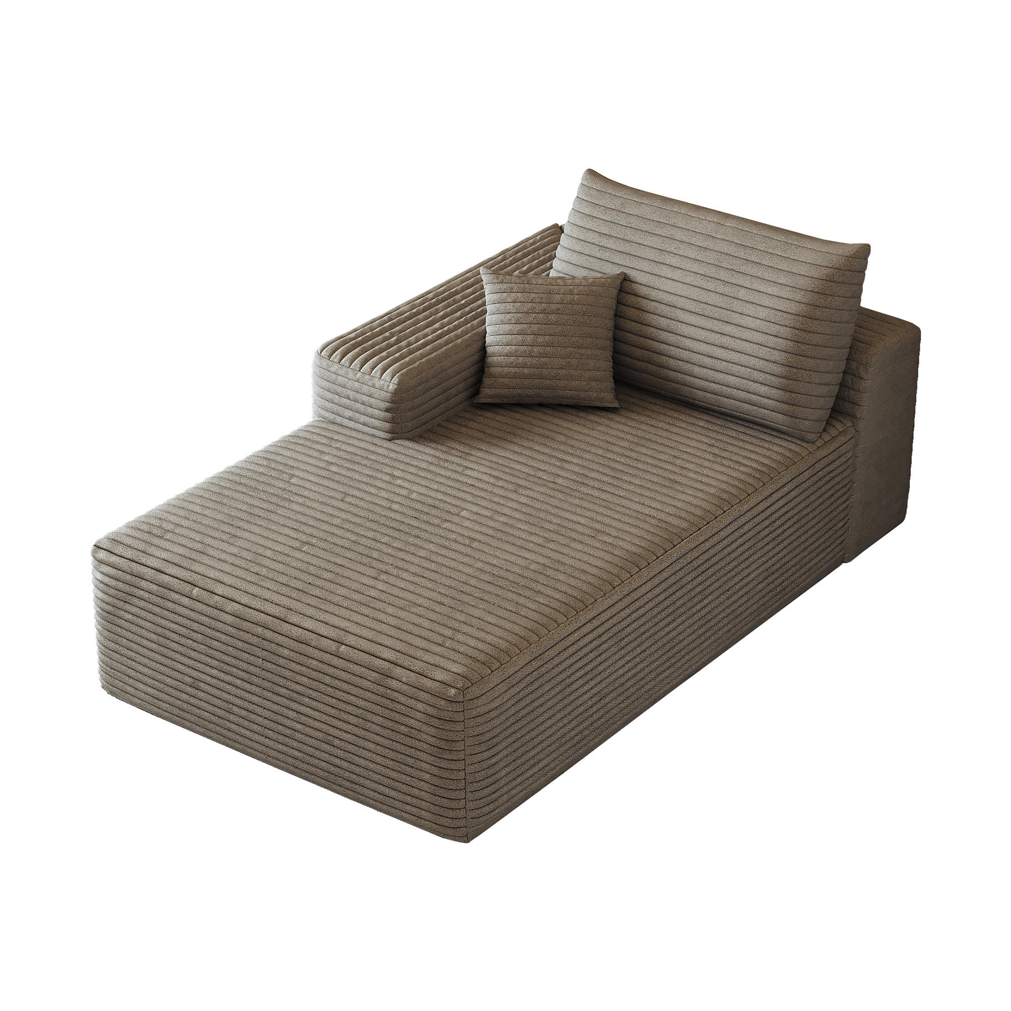 RÉCAMIERE DE-34721 linke Chaiselongue Kamel - Sandfarben, Textil (95/83/175cm) - ComfortXL