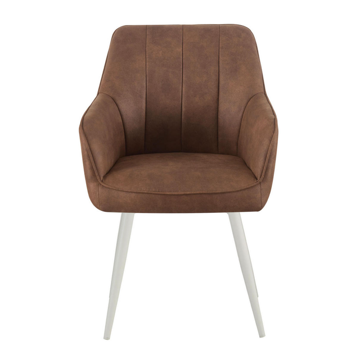 ESSZIMMERSTUHL THOMAS-SANA 2er-Set 4-Fuss-Gestell - Braun/Weiß, Textil (57/85/62cm) - DUBI Möbel