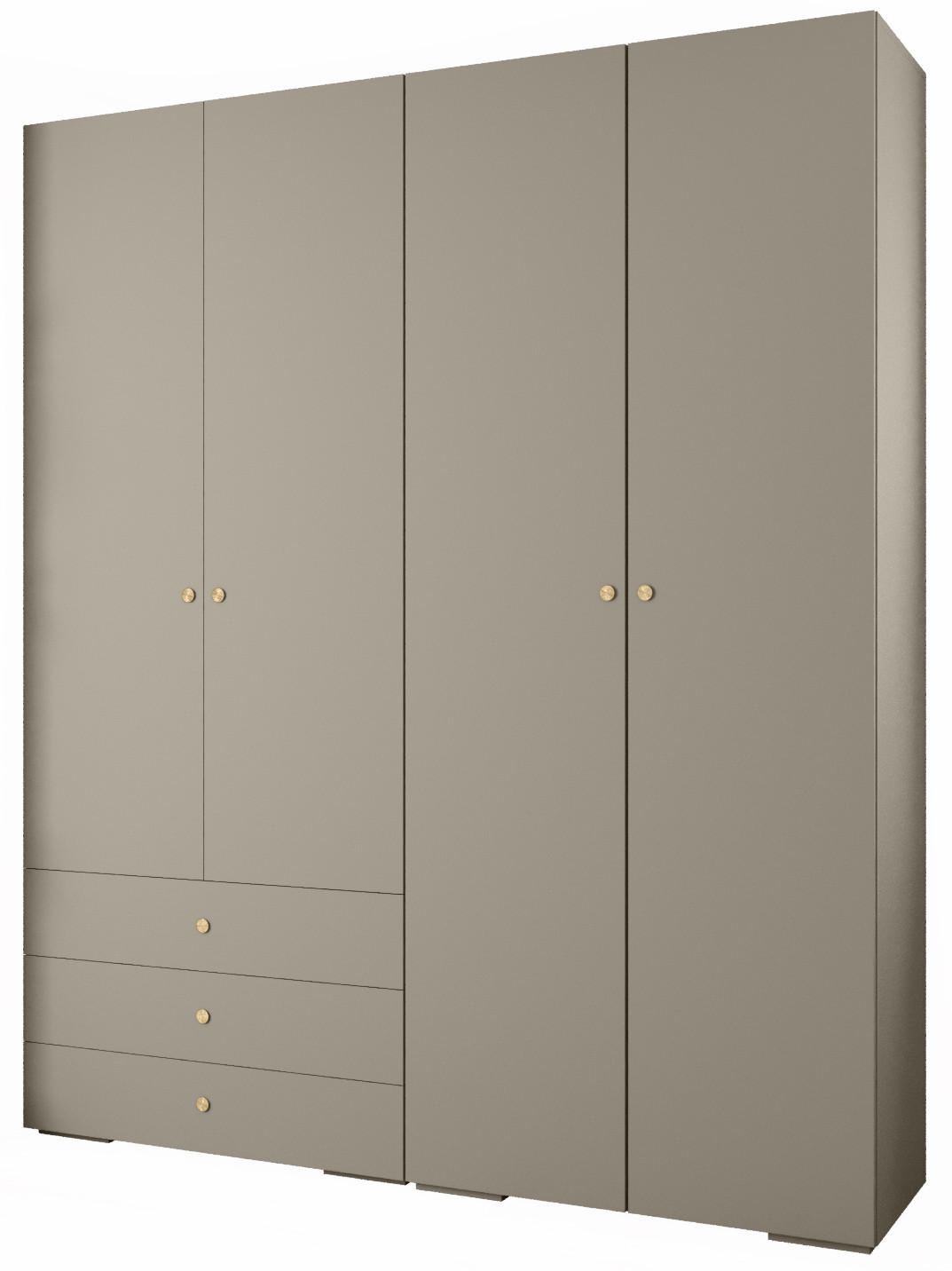 Abiks Möbel Garderoben-Set Kaschmir, Gold 200x236.7x47 cm