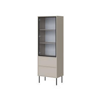 VITRINE Domi 60 2S - Kaschmir/Schwarz, Holzwerkstoff/Metall (60/185/40cm) - MIRJAN24