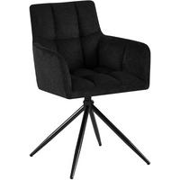 ARMLEHNENSTUHL Stoff Schwarz - Schwarz, Textil/Metall (59/87/59cm) - CLP