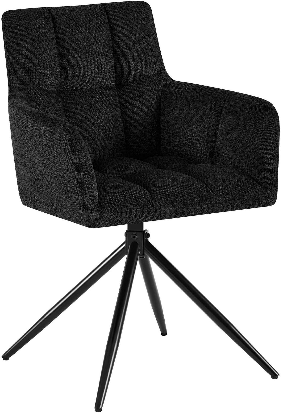 ARMLEHNENSTUHL Stoff Schwarz - Schwarz, Textil/Metall (59/87/59cm) - CLP