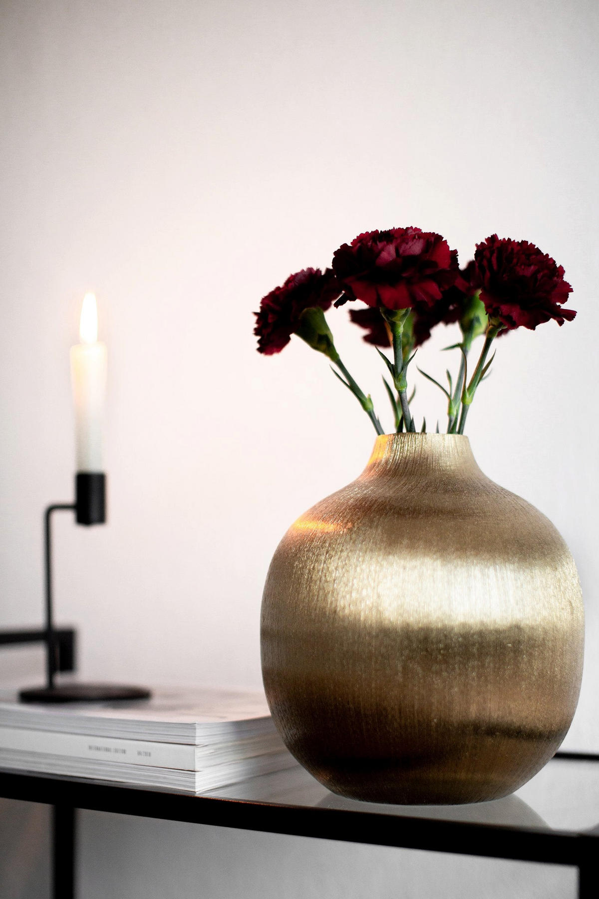 VASE Meliha in Gold 20/22 cm - Goldfarben, Metall (22cm) - LaLe Living