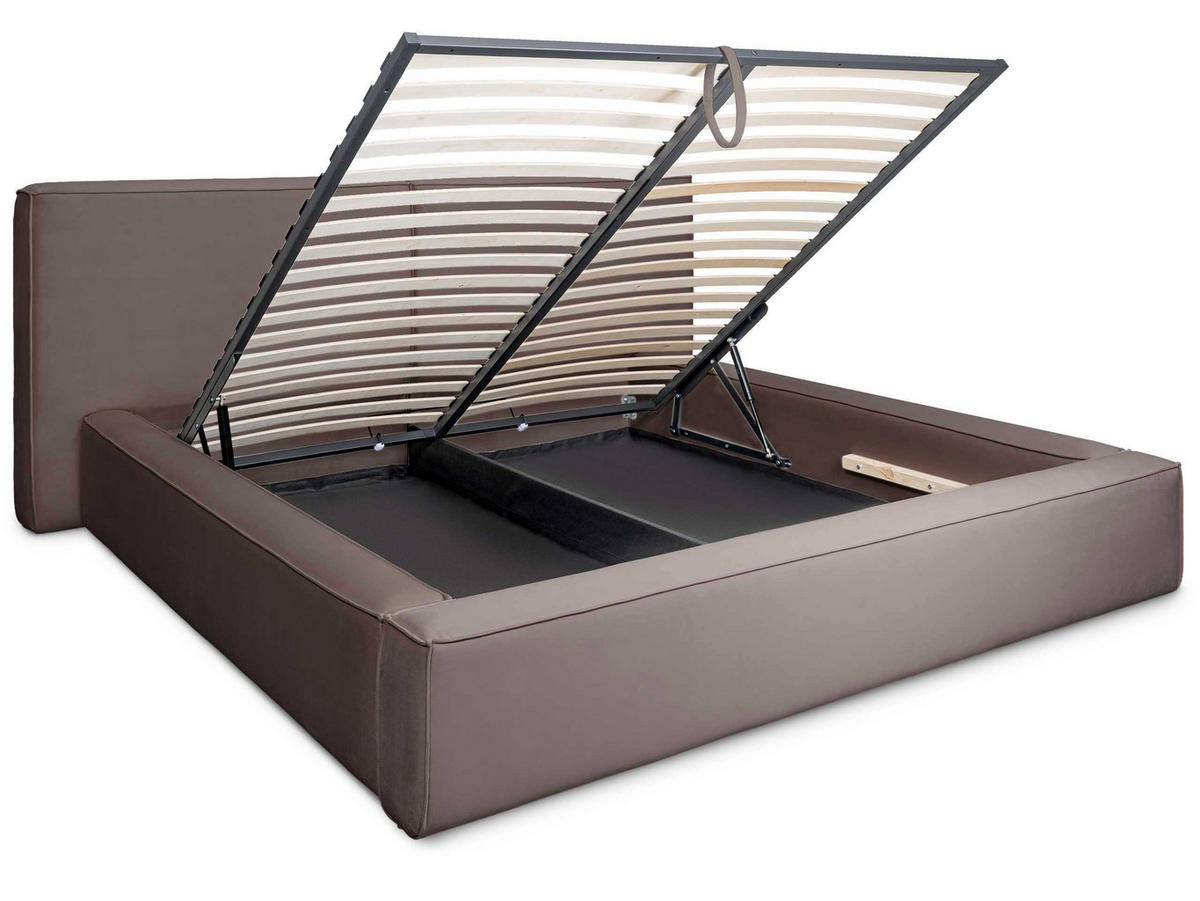POLSTERBETT Jodie XL Braun 200/200 cm Samt mit Bettkasten - Braun, Textil/Metall (200/200cm) - wonello