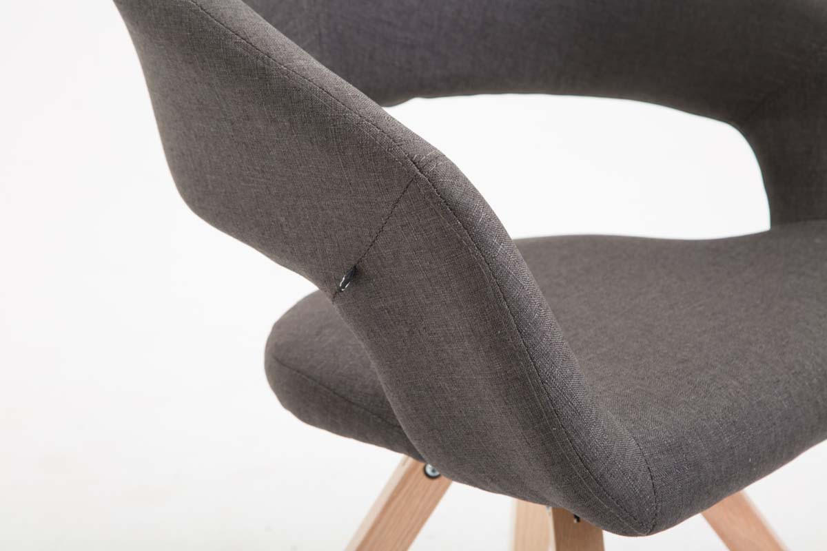 ARMLEHNENSTUHL Stoff dunkelgrau - Eukalyptusholzfarben/Dunkelgrau, Holz/Textil (59/78/55cm) - CLP