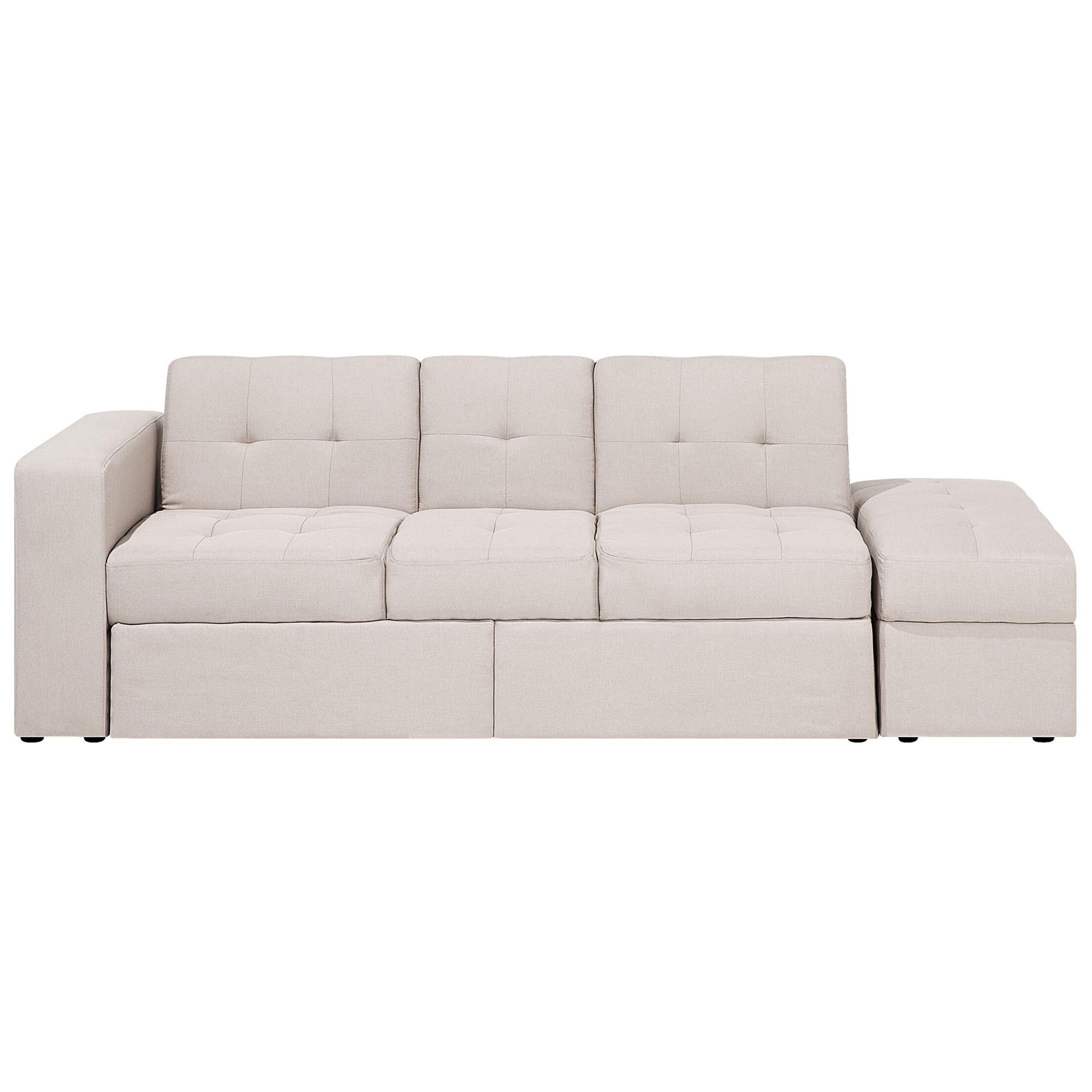 3-SITZER-SCHLAFSOFA beige mit Stauraum Ottomane Falster - Beige, Textil (210/71/94cm) - Beliani