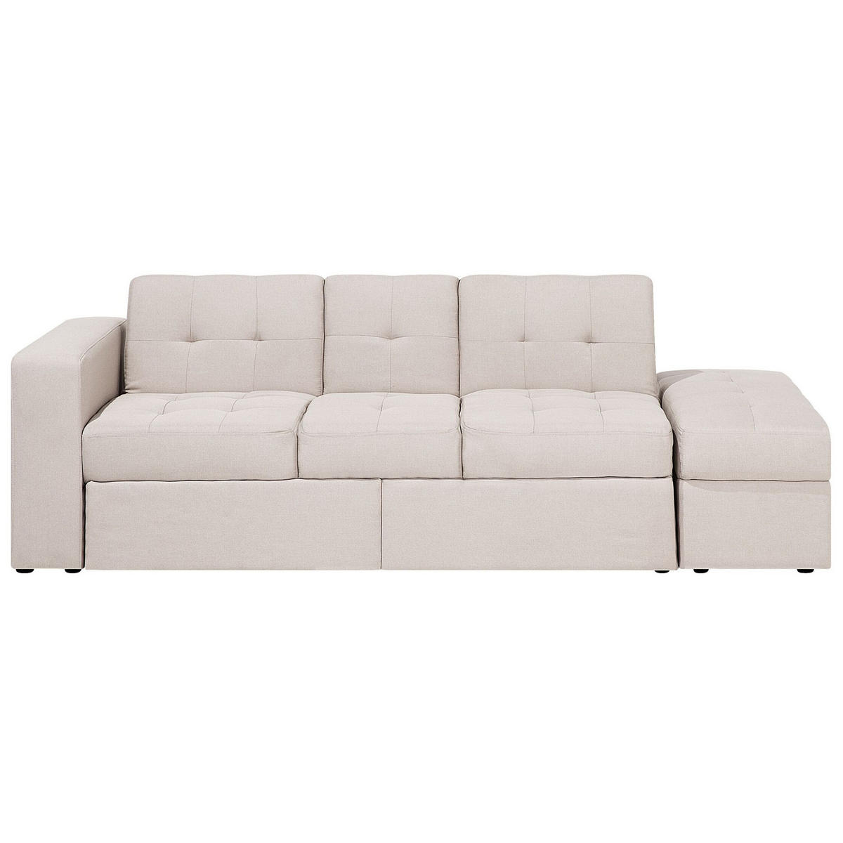 3-SITZER-SCHLAFSOFA beige mit Stauraum Ottomane Falster - Beige, Textil (210/71/94cm) - Beliani