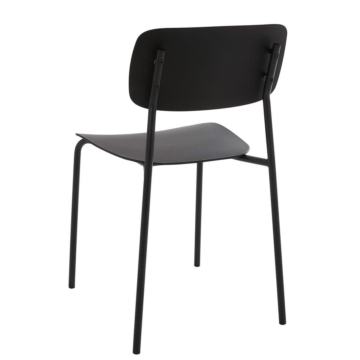 STÜHLE 2-tlg. aus Stahl und Kunststoff, Schwarz - Schwarz, Kunststoff (45/78/51cm) - Oviala