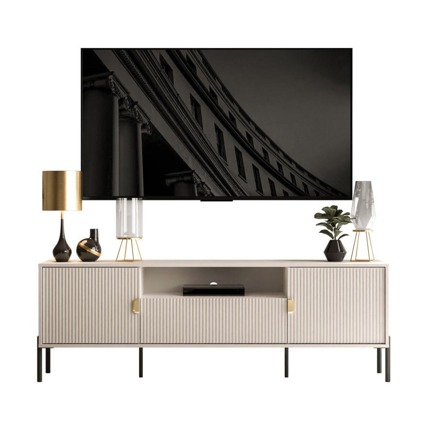 TV Rack DALIA 180 cm - Kaschmir/Goldfarben, Holzwerkstoff (179/58/40cm) - Lookway