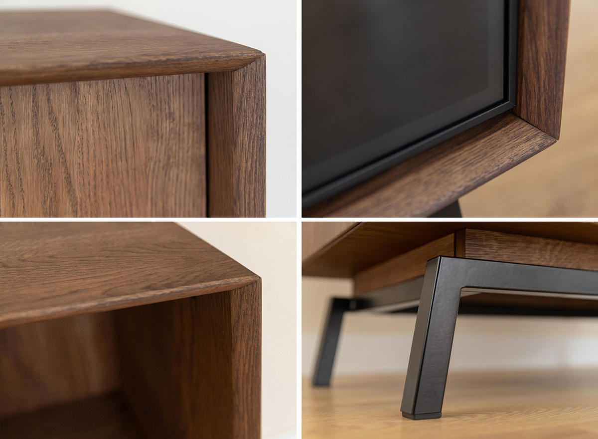 WOHNWAND 2er-Set Modern Loft Eiche Tabak 321 / 50 / 90cm - Eichefarben/Dunkelbraun, Holz/Metall (321/90/50cm) - Feldmann-Wohnen