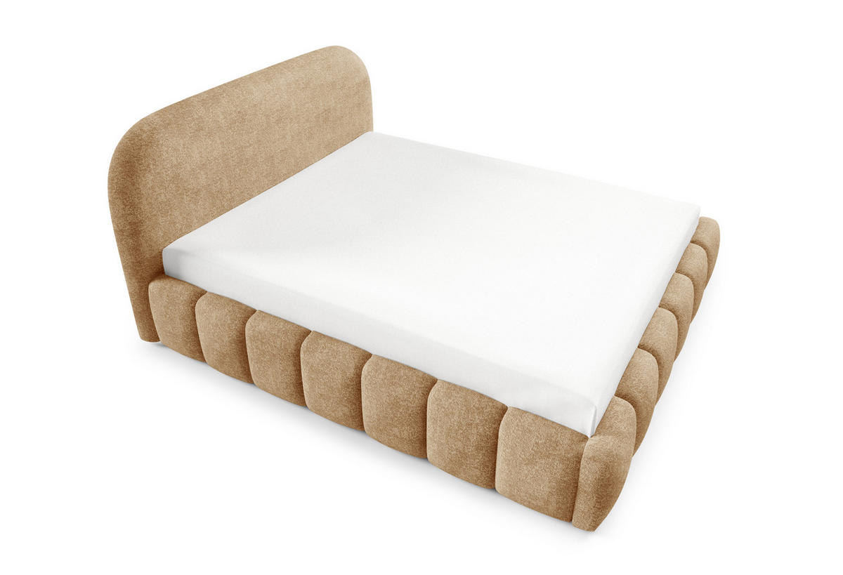 POLSTERBETT mit Stauraum 140x200 cm in Hellbraun - Hellbraun, Textil (140/200cm) - Home Collective