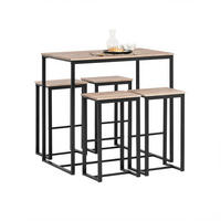 BARTISCH + 2 x BARHOCKER - Naturfarben, Holzwerkstoff (100/96/60cm) - SoBuy