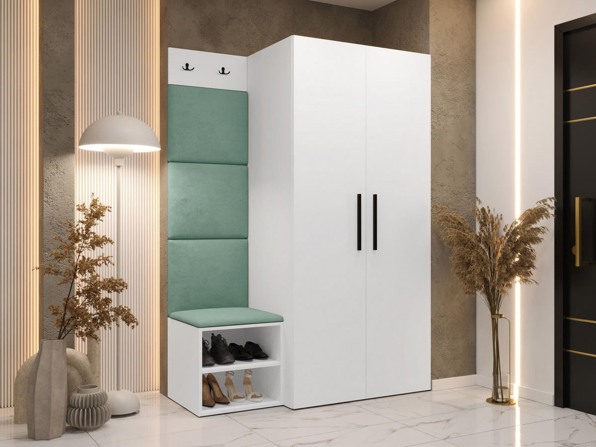 GARDEROBEN-SET Medi IV - Schwarz/Weiß, Holzwerkstoff/Kunststoff (80/191/50cm) - MIRJAN24