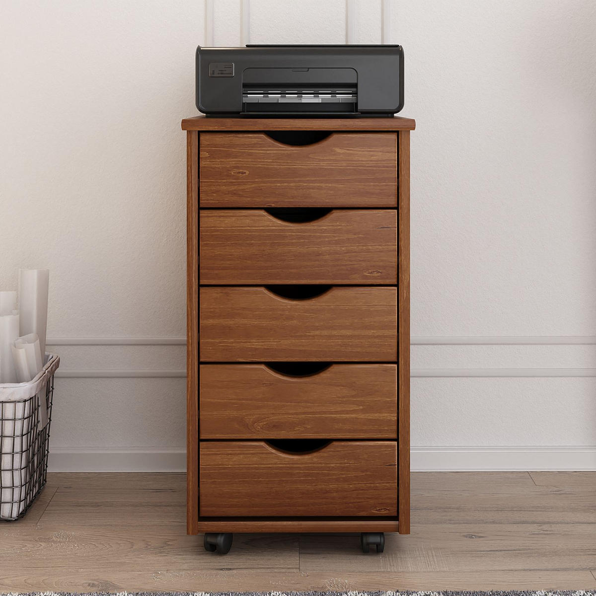 ROLLCONTAINER LAGOS Kastanie - Kastanienfarben, Holz (35/65/40cm) - IDIMEX