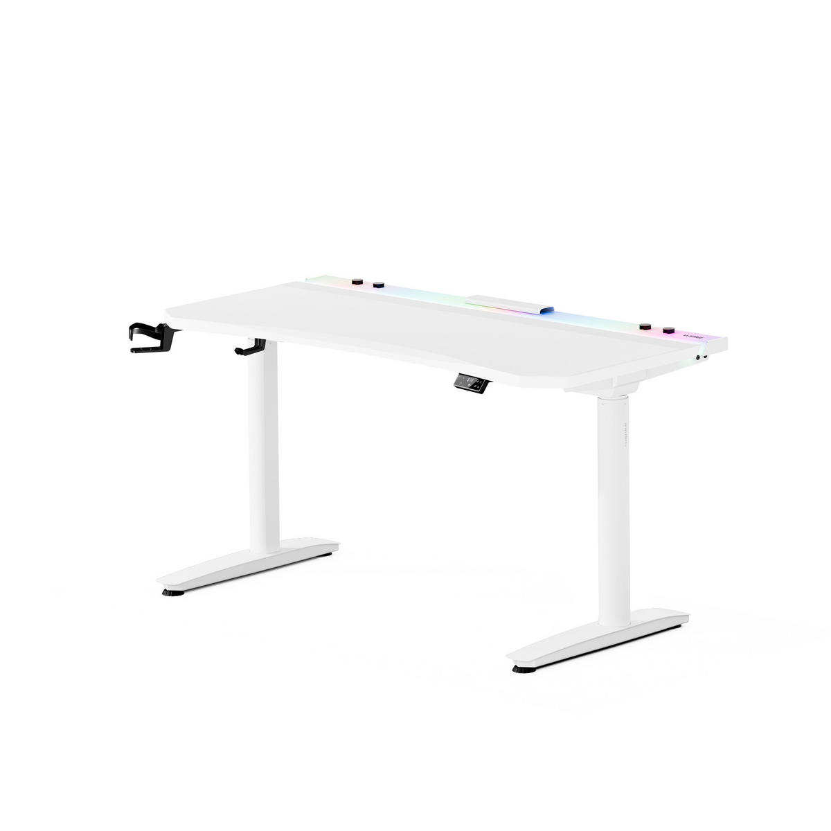 ELEKTRISCH verstellbarer Gaming-Schreibtisch X-Forge 140 x 70 cm - Weiß, Metall (70/140/73cm) - Diablo Chairs