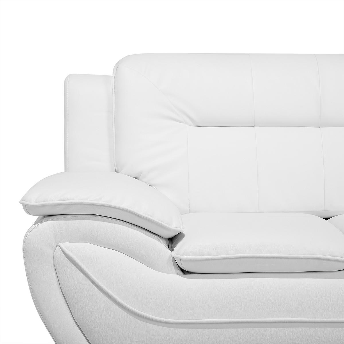 2-SITZER-SOFA Kunstleder Weiß Leira - Weiß, Kunststoff/Textil (155/88/86cm) - Beliani