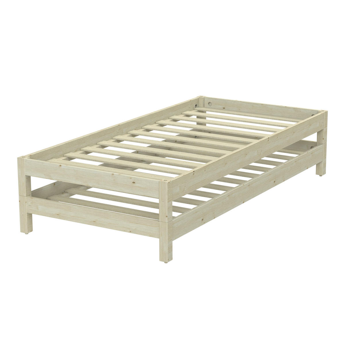 STAPELBETT JONAS mit Lattenroste / 2x Betten 90x190 - Naturholtz - Fichtefarben, Holz/Holzwerkstoff (90/190cm) - Weber Industries