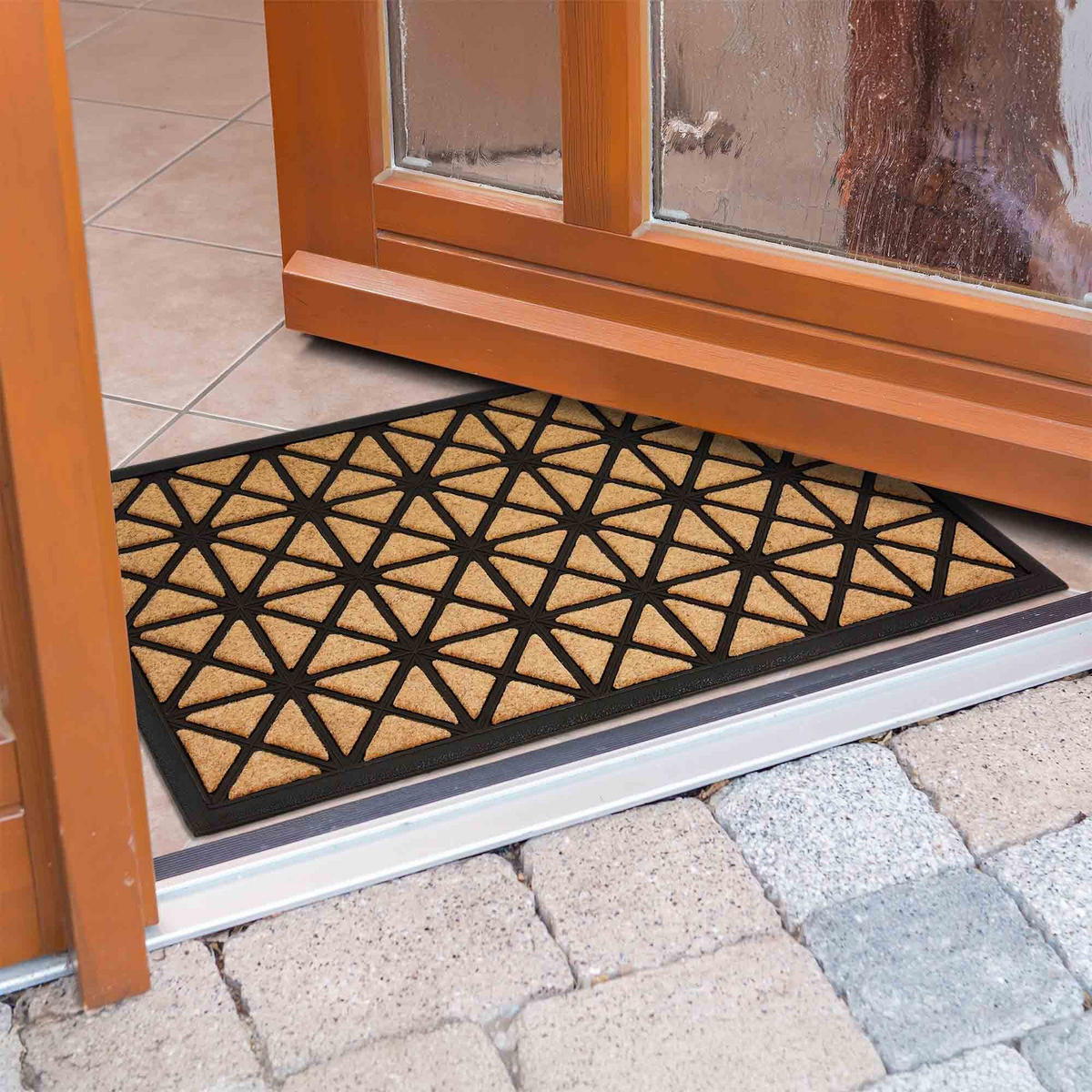 FUSSMATTE FÜR DEN AUßENBEREICH BORDER GRAPHIC - Beige, Textil (45/75cm) - Astra