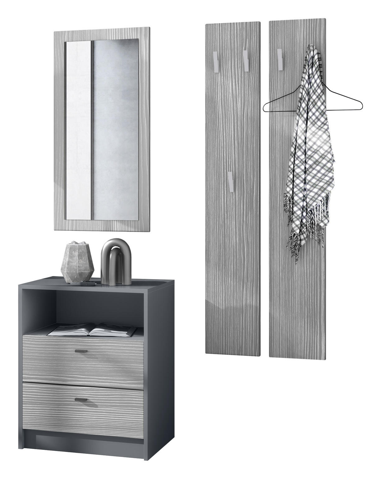 GARDEROBE Pino Avola-Anthrazit - Anthrazit, Holzwerkstoff (130/185/36cm) - Vladon