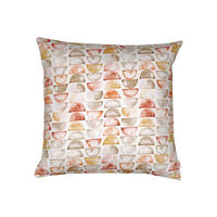 KISSENHÜLLE Ubuntu erdton 100% Baunwolle 50/50 cm - Taupe/Currygelb, Textil (50/50cm) - beties Heimtextil