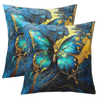 KISSENBEZÜGE 2-teiliges Set 60 x 60 cm Schmetterling Motiv - Multicolor, Textil (60/60cm)