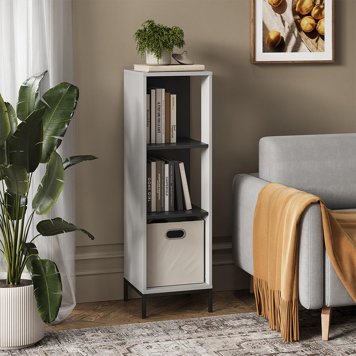 POLICE NA CD Eliza Šedá - šedá, kompozitní dřevo (36/120/36cm) - Vicco