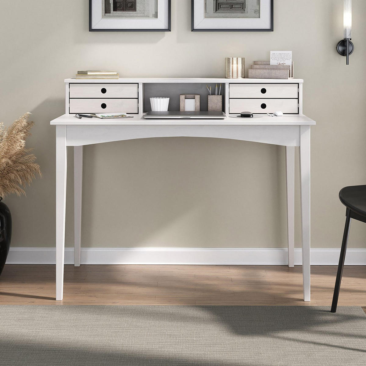 SCHREIBTISCH MILANO weiß - Weiß, Holz (54/110/91cm) - IDIMEX