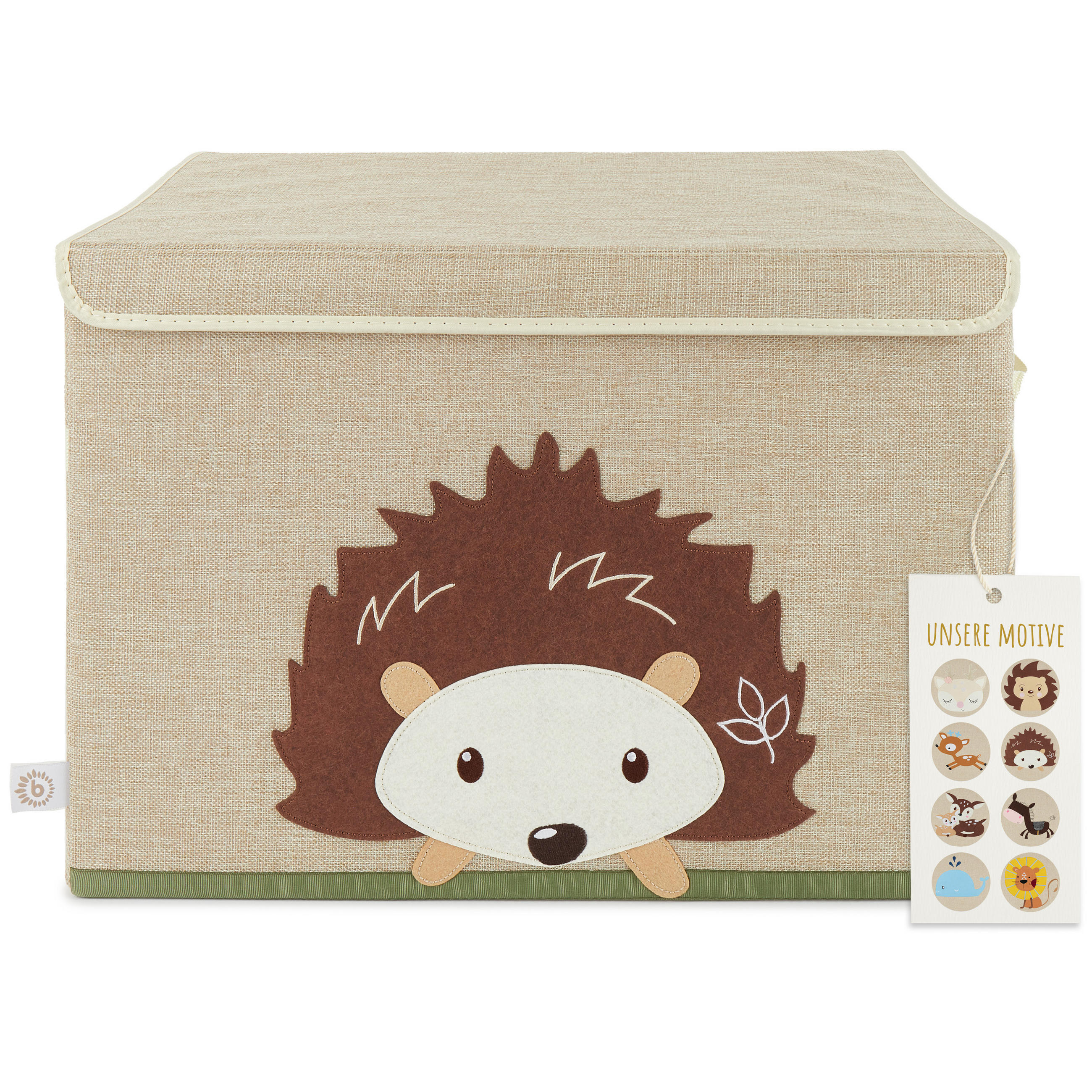 AUFBEWAHRUNGSBOX mit Deckel 65L, faltbar - Beige/Braun, Textil (51/36cm) - Bieco Spielwaren