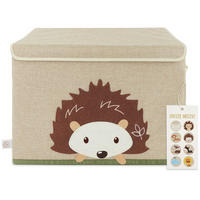 AUFBEWAHRUNGSBOX mit Deckel 65L, faltbar - Beige/Braun, Textil (51/36cm) - Bieco Spielwaren
