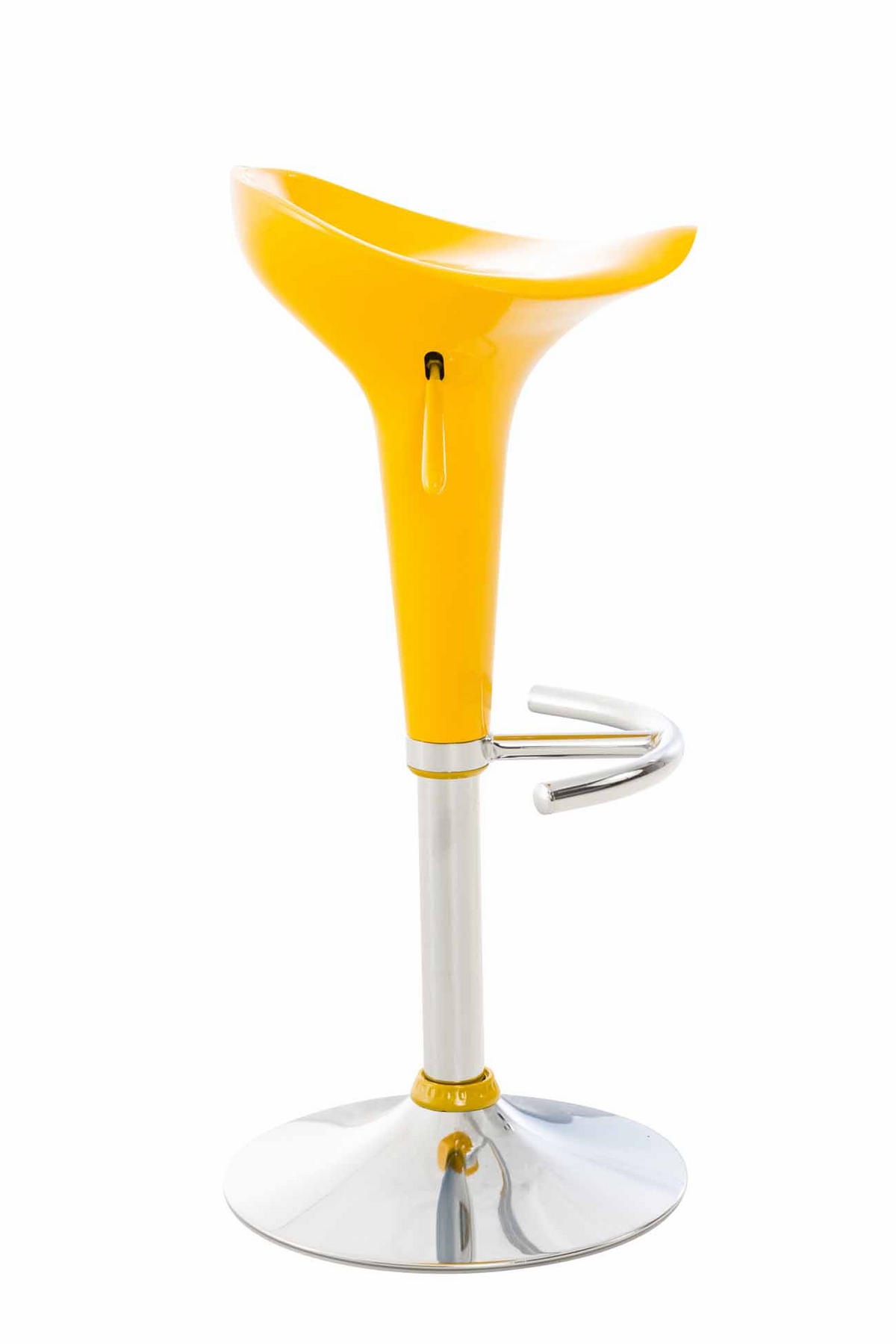 BARHOCKER Kunststoff Gelb - Chromfarben/Gelb, Kunststoff/Metall (37/87/37cm) - CLP