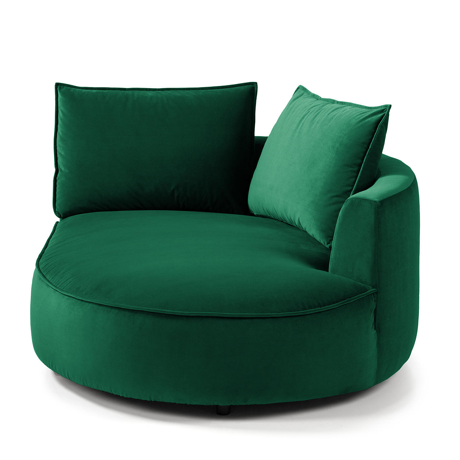 OTTOMANE - modular - Dunkelgrün/Schwarz, Kunststoff/Textil (126/82/154cm) - home24