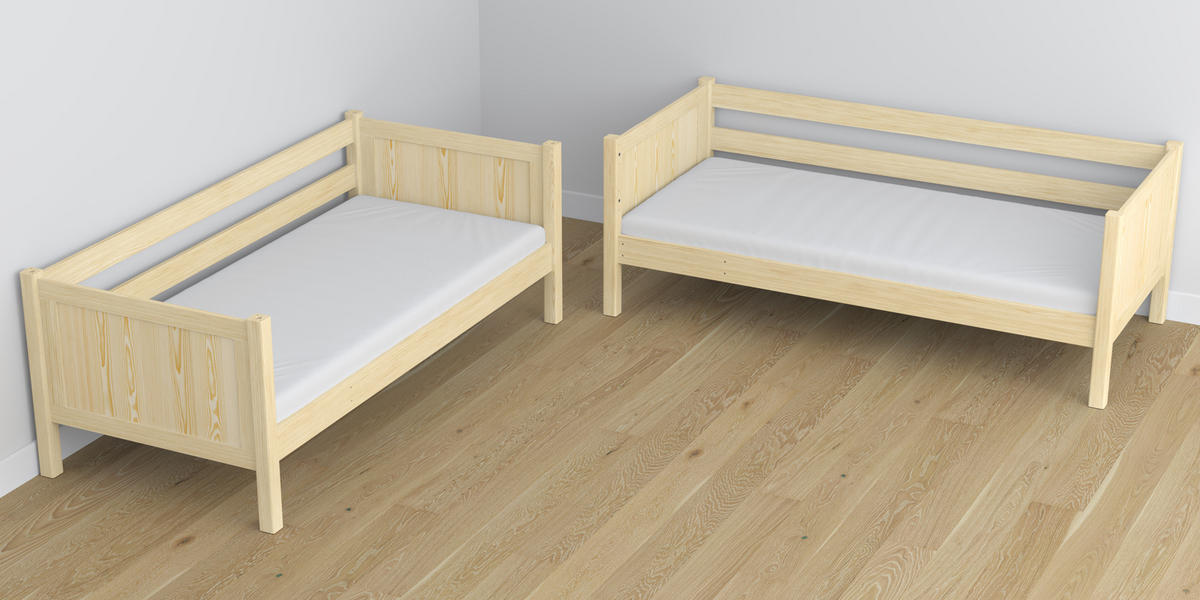 ETAGENBETT N02 mit Schublade Klare Kiefer 120/180 - Braun, Naturmaterialien/Holz (120/180cm) - N-Wood