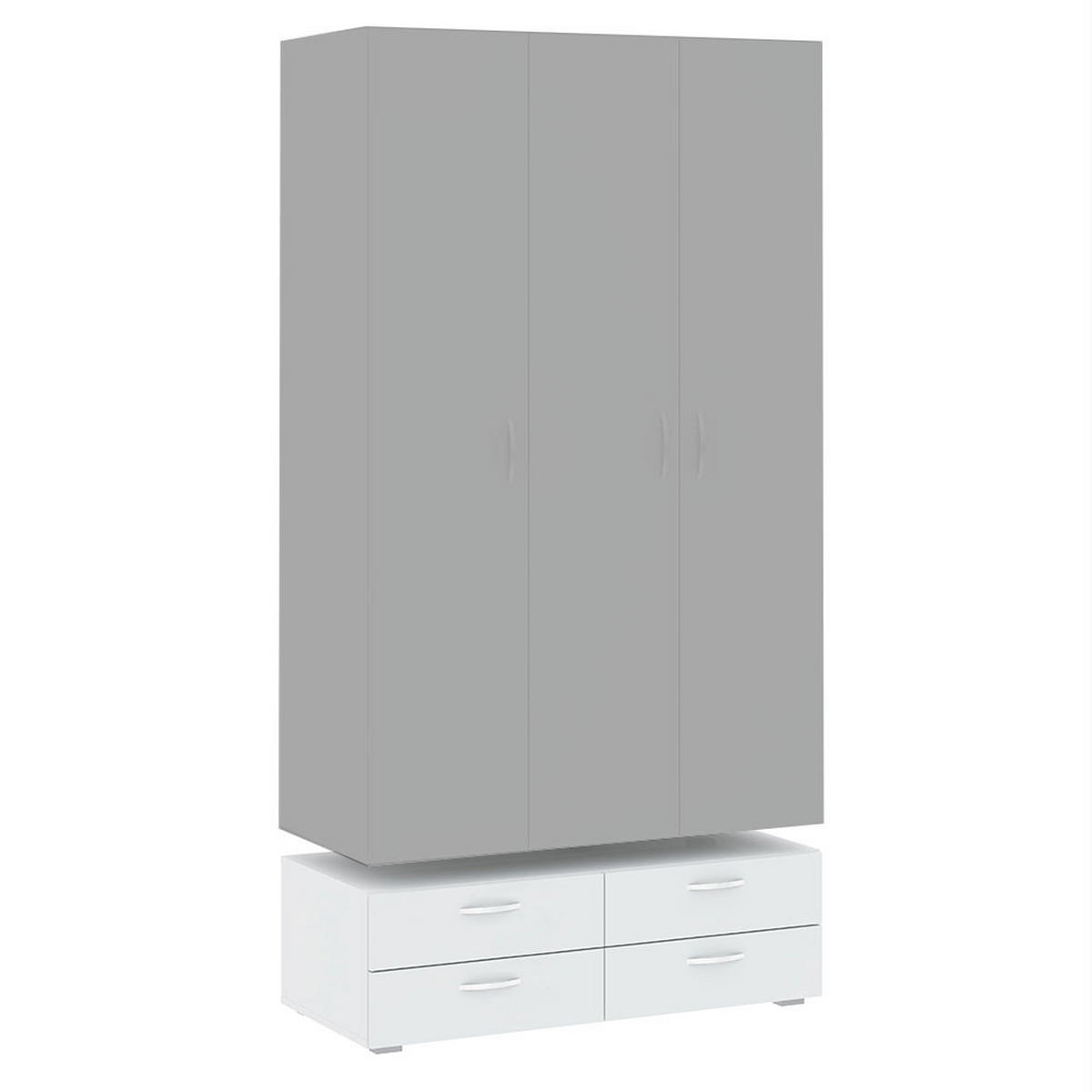 KLEIDERSCHRANKUNTERSATZ Basic Weiß 110,5 / 52 / 35 cm - Silberfarben/Weiß, Holz/Holzwerkstoff (110.5/35/52cm) - Feldmann-Wohnen