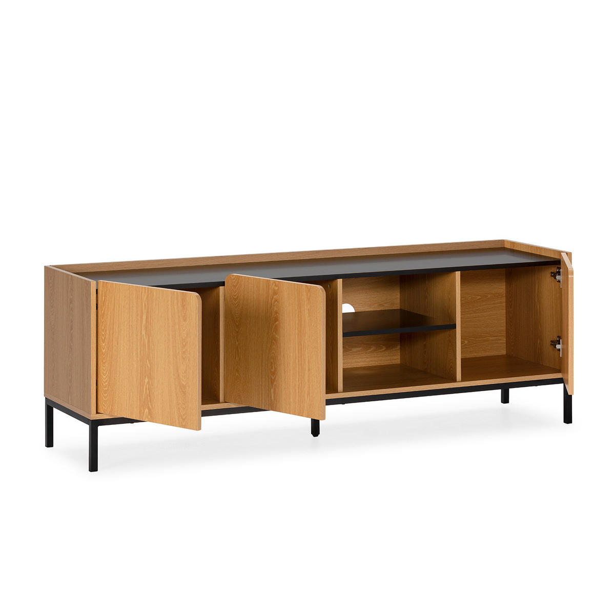 TV-ELEMENT Curva 3 türen Eichenfarbe - Honigeiche, Holzwerkstoff (160/55/40cm) - VS Venta-stock