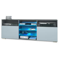 LOWBOARD Granada Front in Denim matt - Pastellblau, Holzwerkstoff (146/54/35cm) - Vladon
